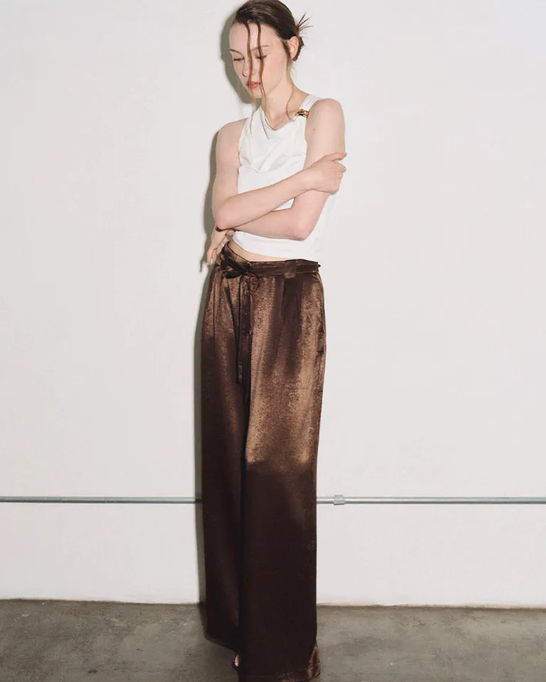 Pantalón ancho y elegante con cintura elástica y bolsillos laterales de Sky en Pantalones para argentina