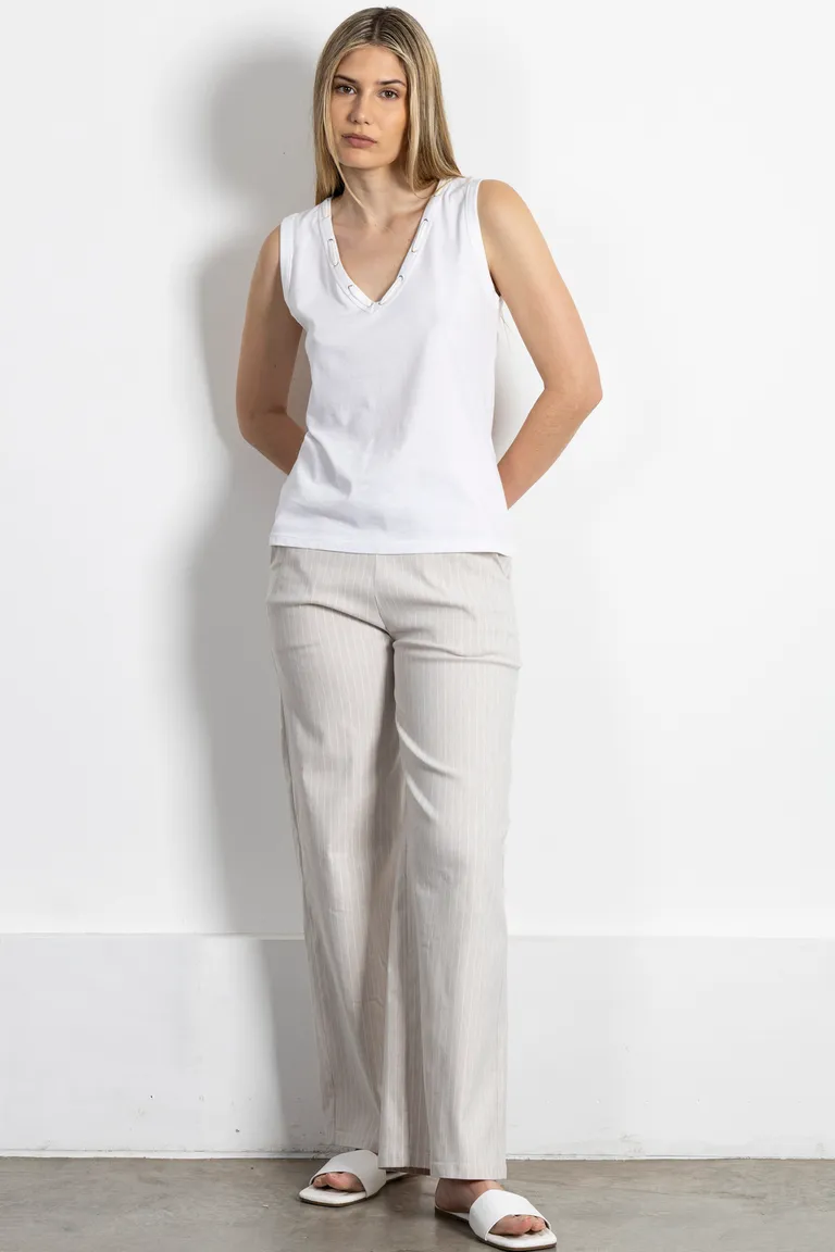 Pantalón beige de corte recto y bolsillos prácticos para mujer de Kill en Pantalones para argentina