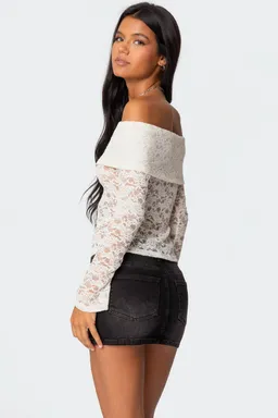 Top encaje transparente off shoulder de Edikted en Tops para argentina