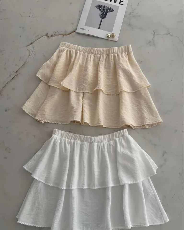 Pollera corta con volados, prenda femenina y versátil para el día a día de Hesed en Faldas para argentina