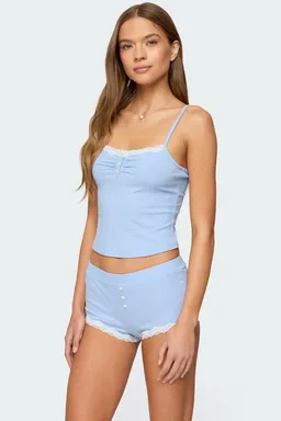 Musculosa henley olena con encaje de Edikted en Pijamas y Sleepwear para argentina