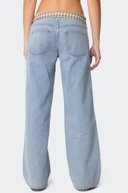 Jeans tiro bajo escocés de Edikted en Pantalones para argentina