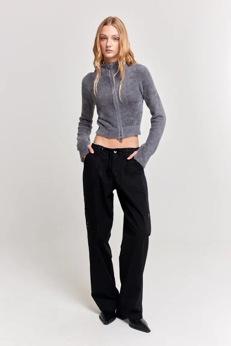 Pantalón de gabardina con ojales metálicos y detalles de costuras de 47 Street en Pantalones para argentina