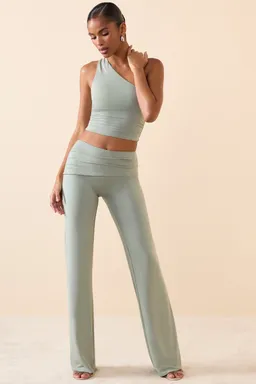 Pantalón modal pierna recta tiro medio de Oh Polly en Pantalones para argentina