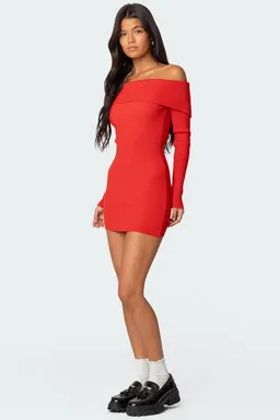 Mini vestido punto con solapa de Edikted en Vestidos para argentina