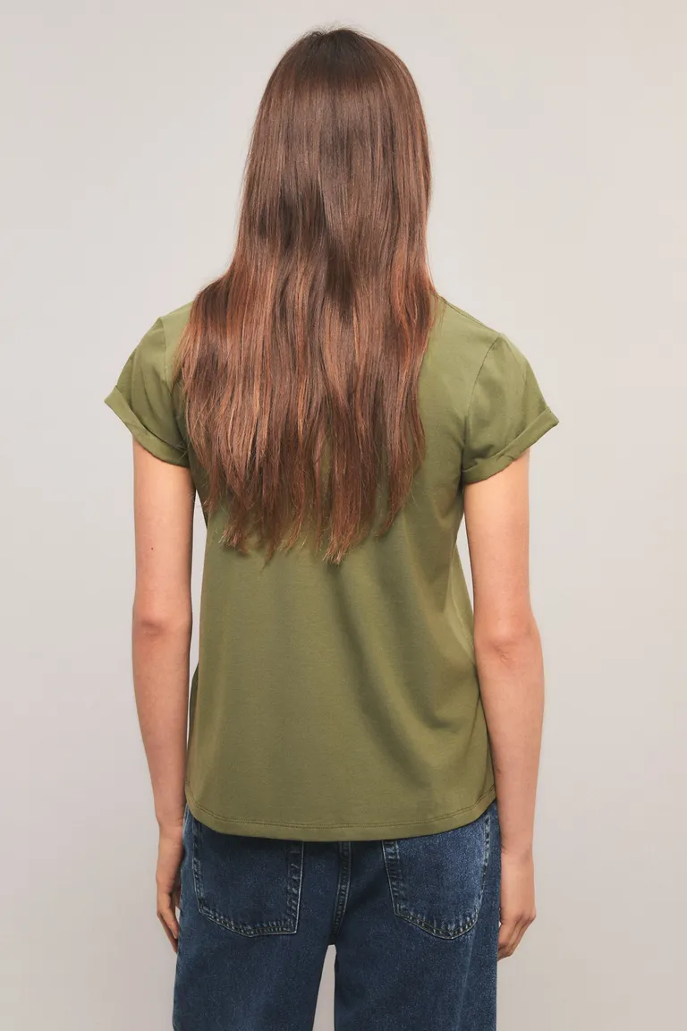 Remera de mujer con cuello redondo y mangas cortas de ajuste regular de Kosiuko en Remeras para argentina