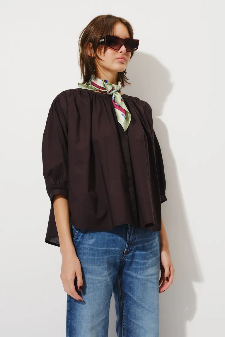 Camisa de corte amplio con escote redondo, manga larga y hombros caídos con cartera invisible de Mishka en Camisas para argentina