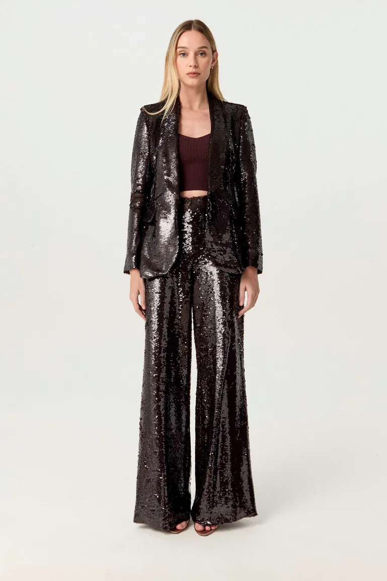 Elegante blazer de lentejuelas en color negro para mujer de Markova en Blazers para argentina