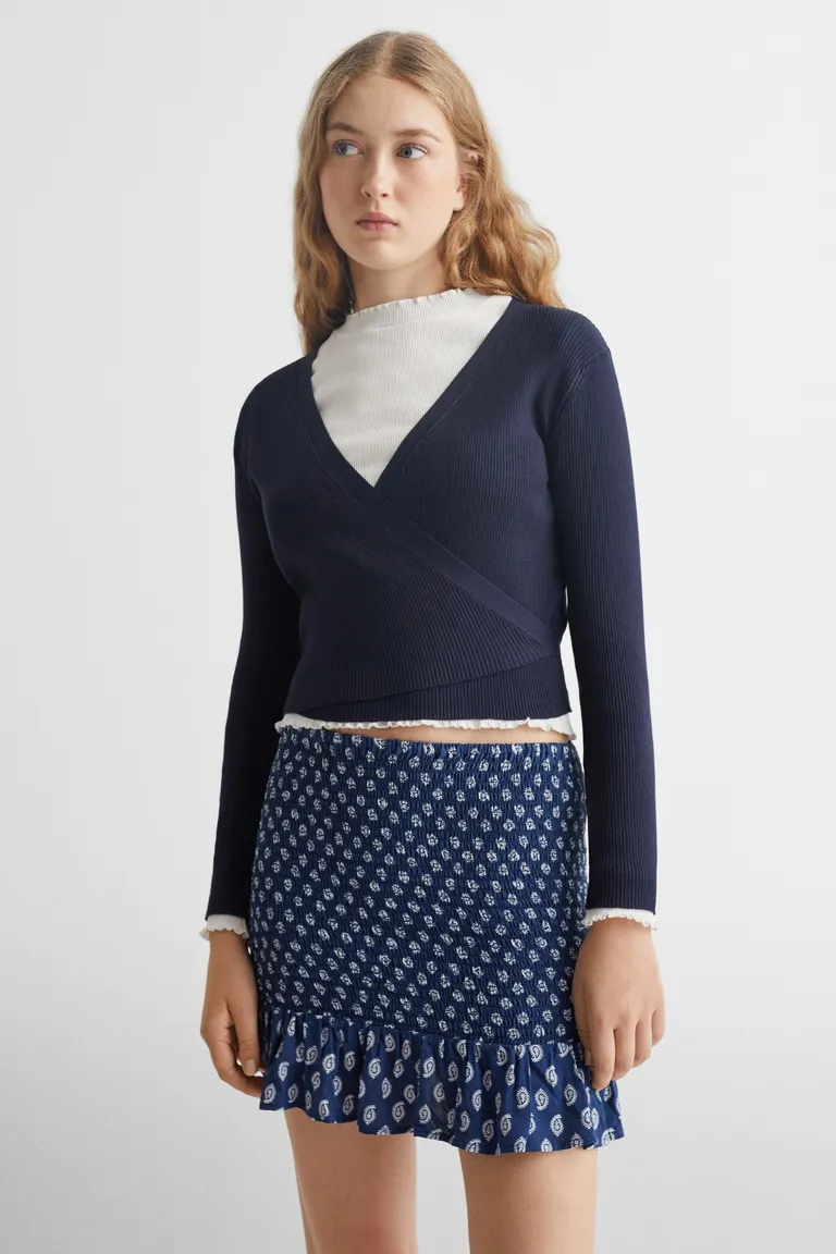 Falda fruncida estampada de Mango Teen en Faldas para argentina
