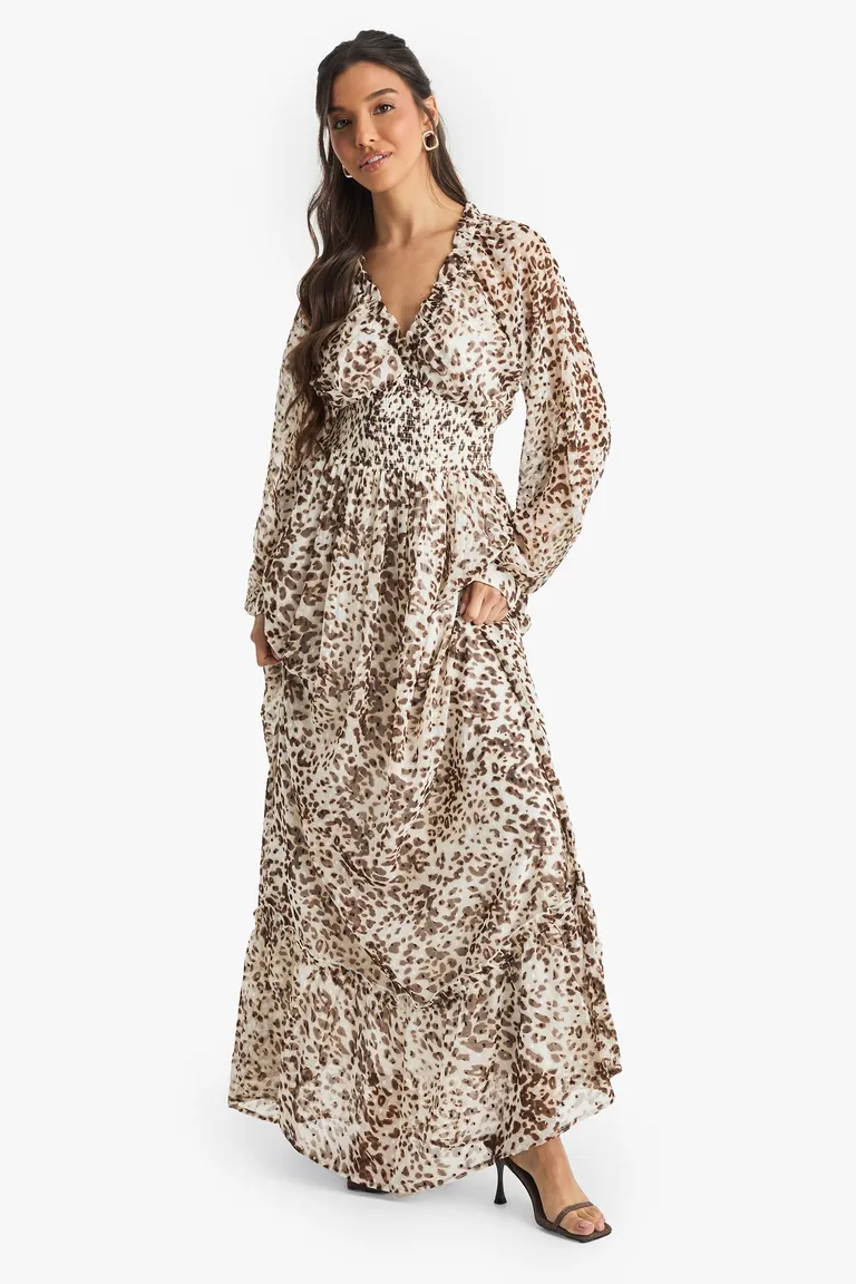 Maxi vestido leopardo dobby de Boohoo en Vestidos para argentina