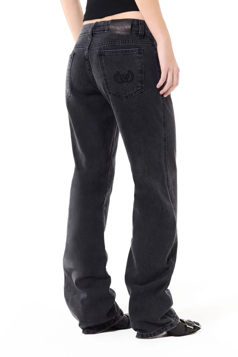Pantalones de tela rígida con tiro bajo y silueta recta para un look casual y moderno de 47 Street en Pantalones para argentina