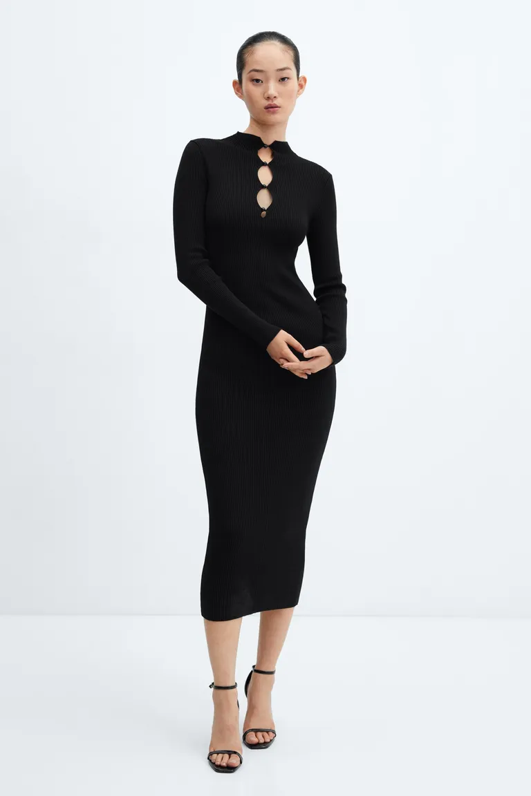 Vestido canalé con botones de Mango en Vestidos para argentina