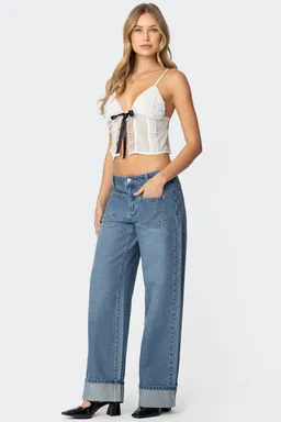 Jeans madi tiro bajo de Edikted en Pantalones para argentina