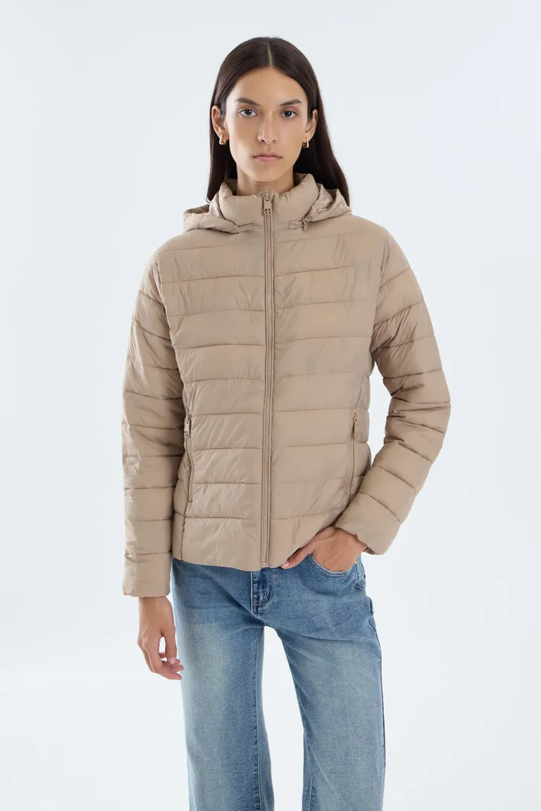 Campera matelaseada con capucha desmontable y cuello alto de Portsaid en Chaquetas para argentina