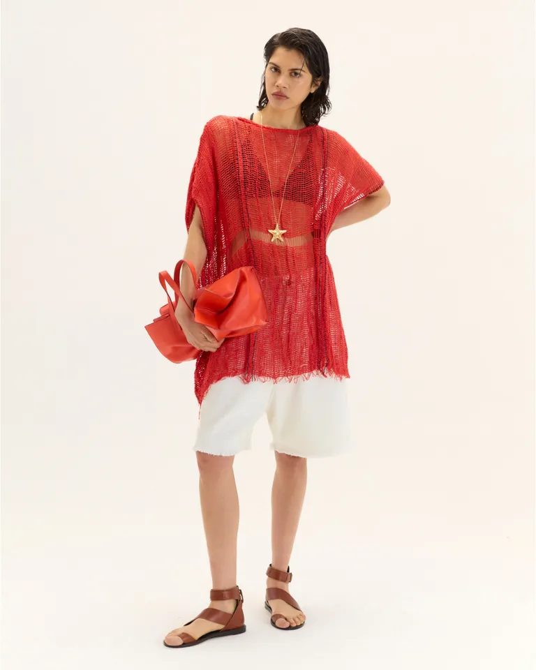 Remerón oversize de algodón con diseño teñido artesanalmente y acabado único de Blue Sheep en Capas y Ponchos para argentina