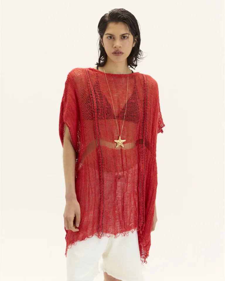 Remerón oversize de algodón con diseño teñido artesanalmente y acabado único de Blue Sheep en Capas y Ponchos para argentina