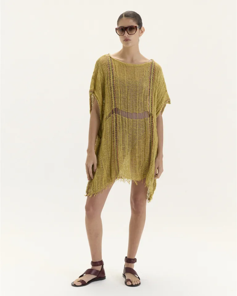 Remerón oversize de algodón con diseño teñido artesanalmente y acabado único de Blue Sheep en Capas y Ponchos para argentina