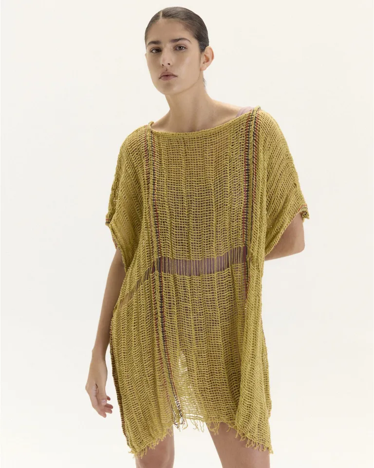 Remerón oversize de algodón con diseño teñido artesanalmente y acabado único de Blue Sheep en Capas y Ponchos para argentina