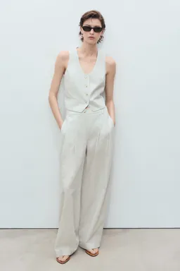 Pantalón traje recto lino de Mango en Pantalones para argentina