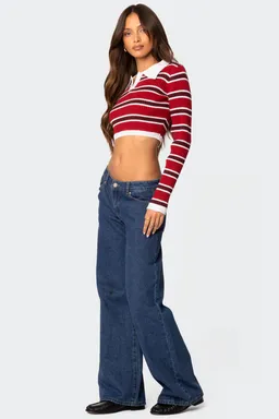 Crop top rayado con cuello de Edikted en Tops para argentina