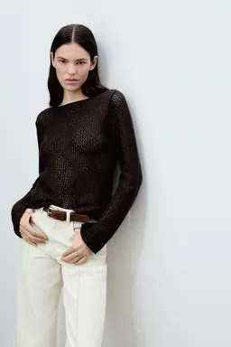 Sweater calado algodón de Mango en Buzos y Sweaters para argentina