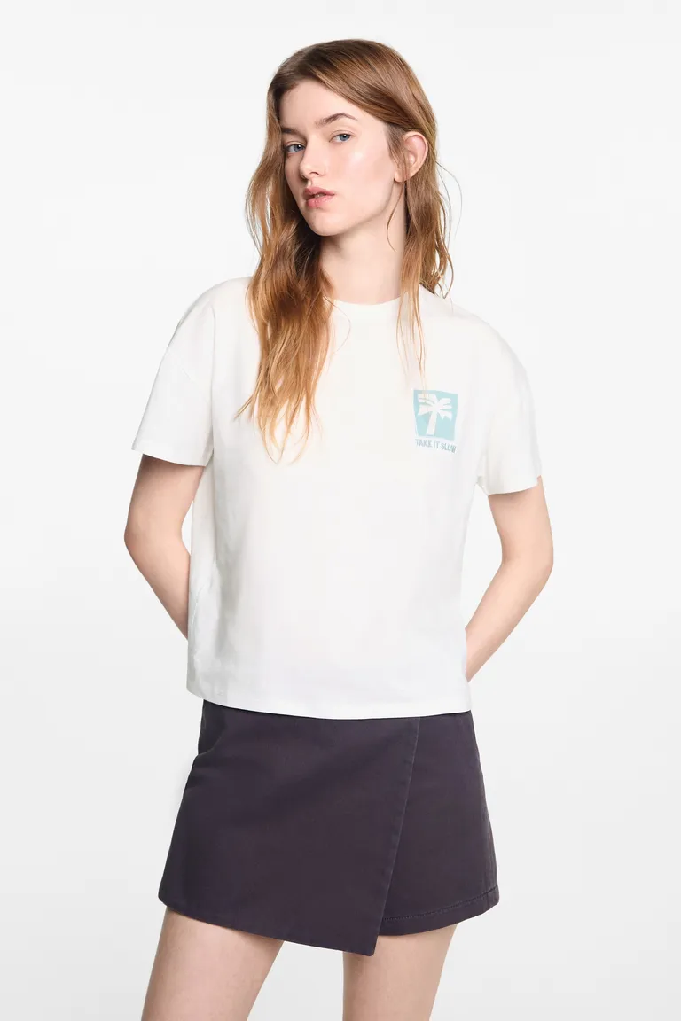 Remera estampada algodón de Mango Teen en Remeras para argentina