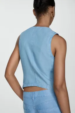 Chaleco lyocell efecto denim de Mango en Chalecos para argentina