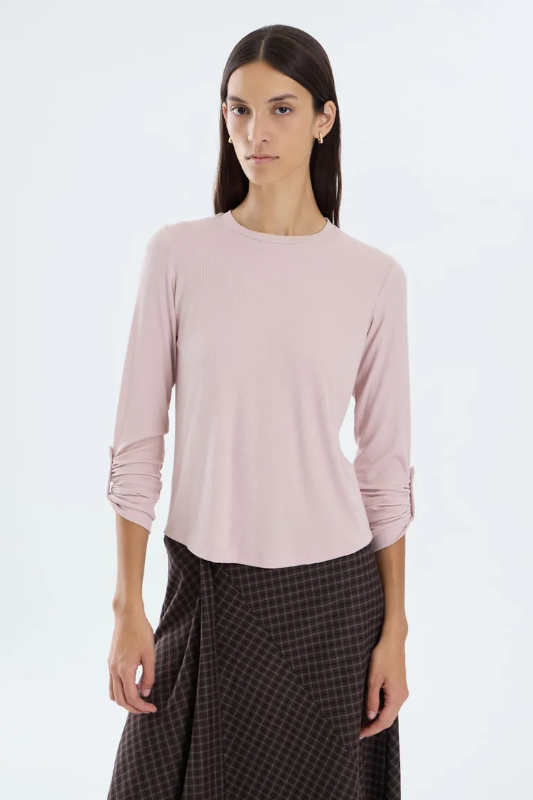 Remera manga larga de corte regular con detalle de presillas en puños de Portsaid en Remeras para argentina