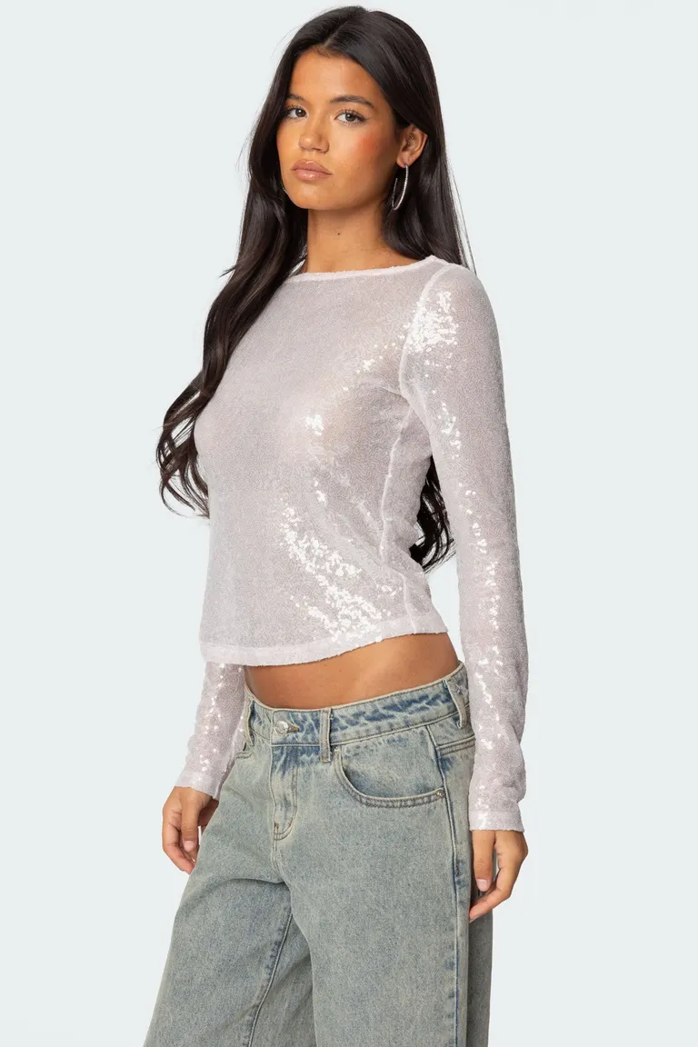 Top transparente cuello barco de Edikted en Tops para argentina