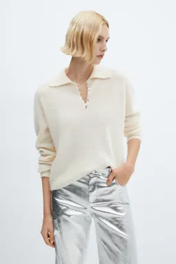 Pantalón wideleg metalizado de Mango en Pantalones para argentina