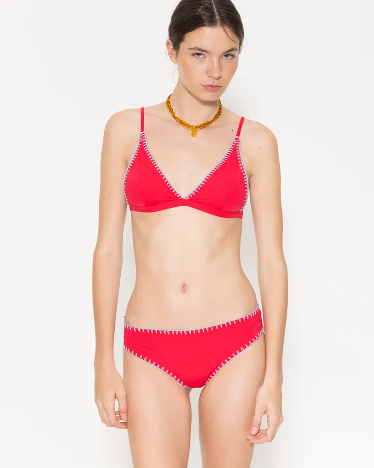 Bikini Margot de dos piezas con bordado a contratono de Jazmin Chebar en Swimwear y Beachwear para argentina