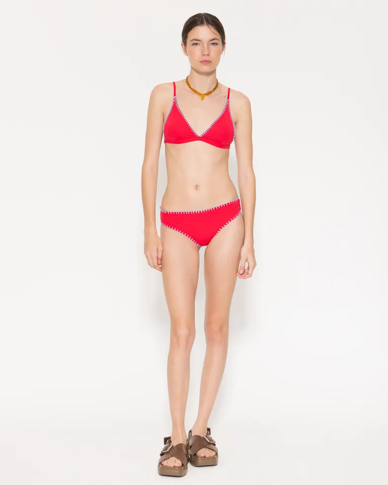 Bikini Margot de dos piezas con bordado a contratono de Jazmin Chebar en Swimwear y Beachwear para argentina