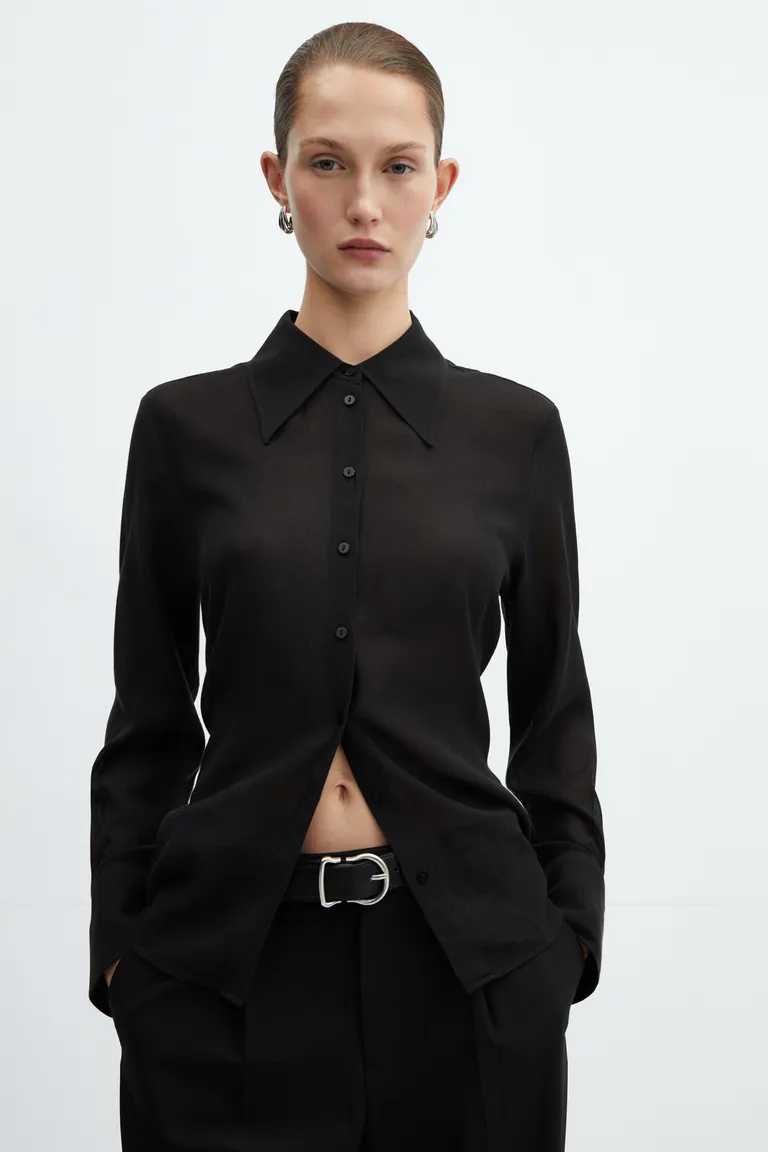 Camisa fluida con botones de Mango en Camisas para argentina