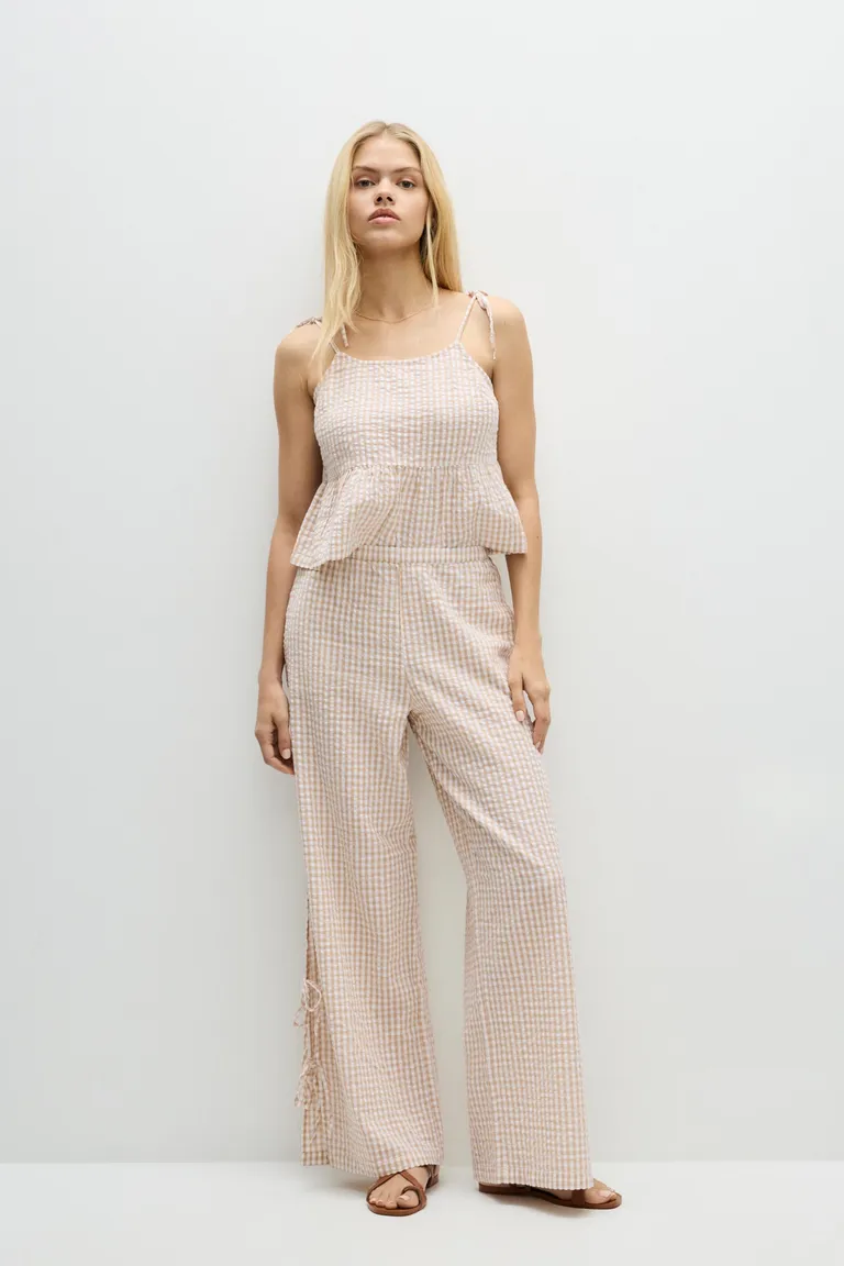 Pantalón textura cuadro vichy de Lefties en Pantalones para argentina