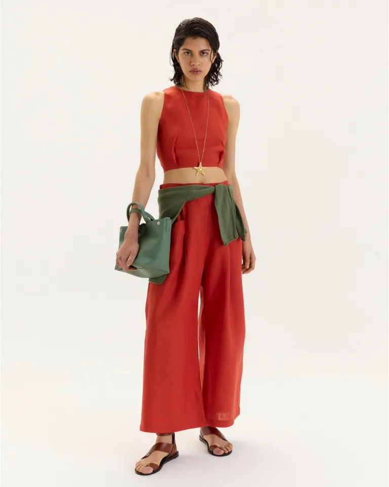 Top corto rojo con espalda abierta y ajuste en la cintura de Blue Sheep en Tops para argentina