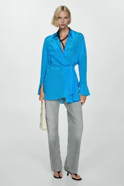 Camisa larga satinada asimétrica de Mango en Camisas para argentina