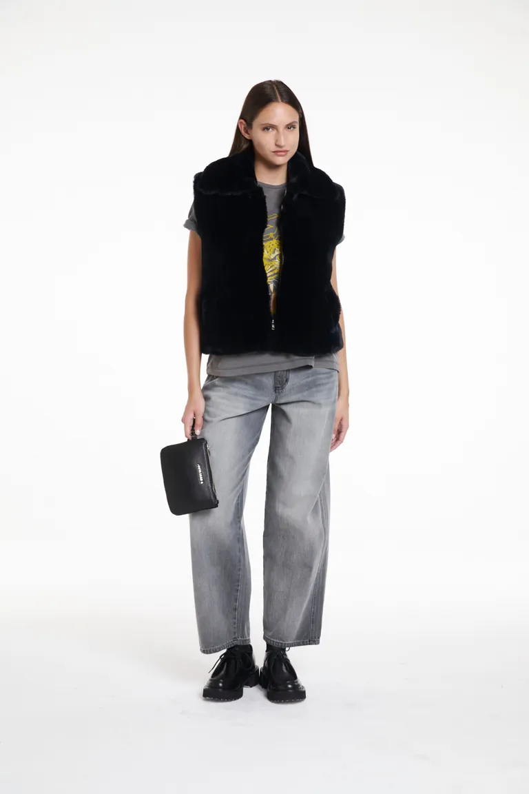 Chaleco sin mangas con cierre central y cuello estilo voluminoso de Justaosadia en Chalecos para argentina