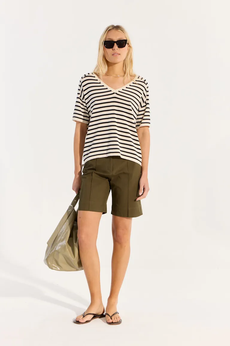 Bermuda clásica de corte modular a la rodilla en tela gabardina con spandex de Portsaid en Shorts para argentina