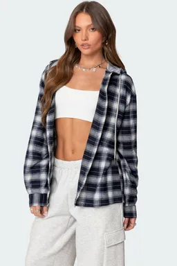 Camisa cuadros con capucha de Edikted en Camisas para argentina