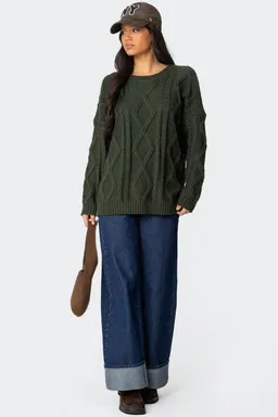 Sweater kennedy punto trenzado de Edikted en Buzos y Sweaters para argentina