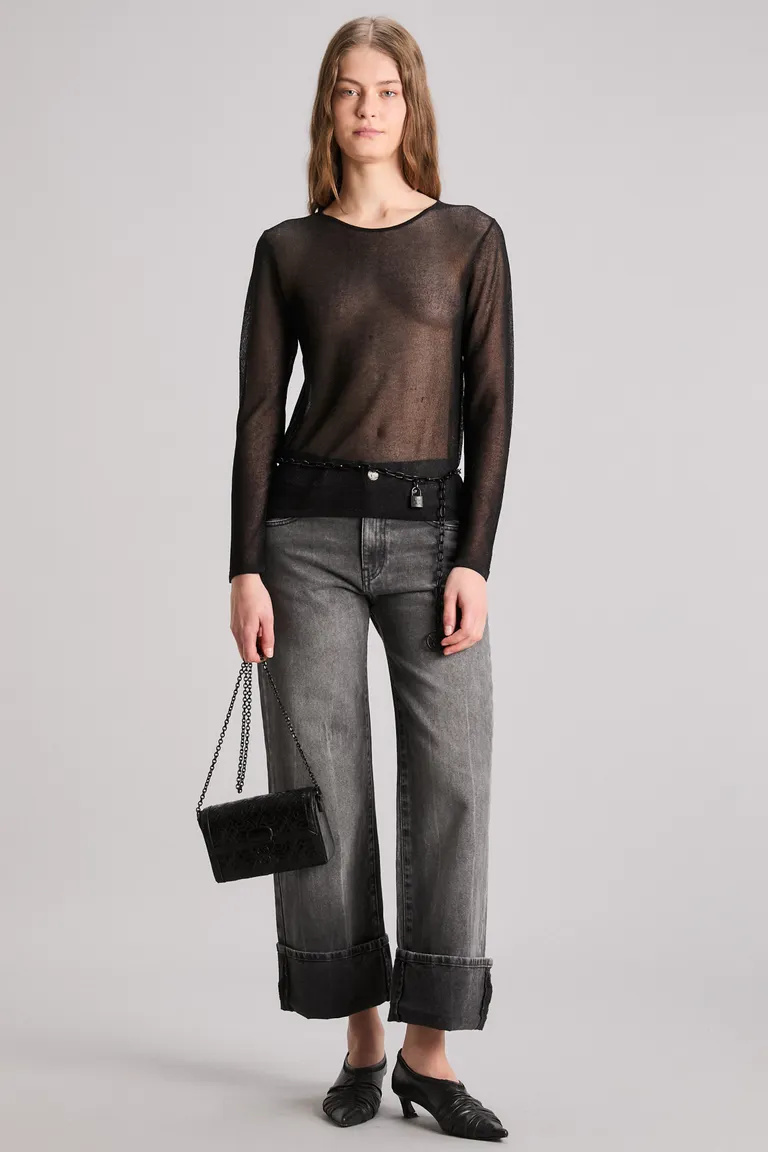 Sweater de punto abierto y transparente con detalles tubulares para mujer de Kosiuko en Buzos y Sweaters para argentina