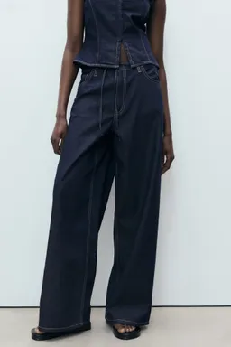 Pantalón denim wideleg cinturón de Mango en Pantalones para argentina