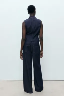 Pantalón denim wideleg cinturón de Mango en Pantalones para argentina