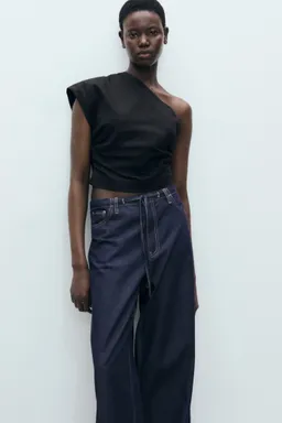 Pantalón denim wideleg cinturón de Mango en Pantalones para argentina