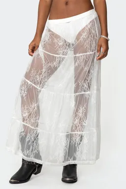 Falda maxi encaje transparente de Edikted en Faldas para argentina