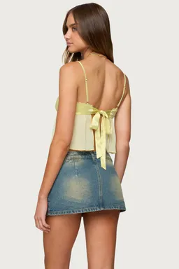 Krisa top babydoll chifón transparente de Edikted en Tops para argentina