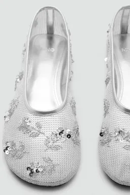 Bailarinas mesh lentejuelas bordadas de Mango en Ballerinas para argentina