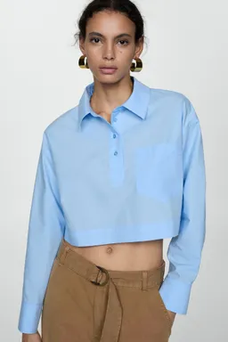 Camisa crop cuello polo de Mango en Camisas para argentina