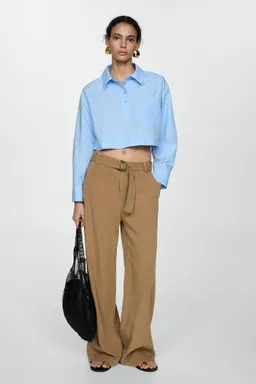 Camisa crop cuello polo de Mango en Camisas para argentina