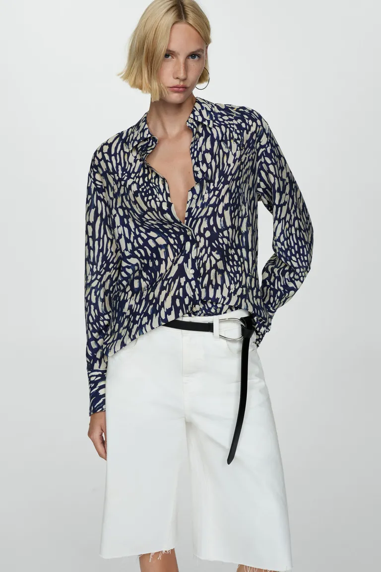 Camisa estampada lyocell de Mango en Camisas para argentina
